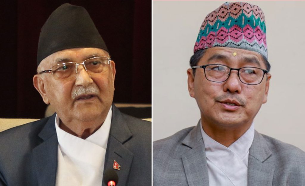 केपी  ओली र राजेन्द्र लिङ्देनबीच भेटवार्ता, चुनावी सहकार्यबारे छलफल
